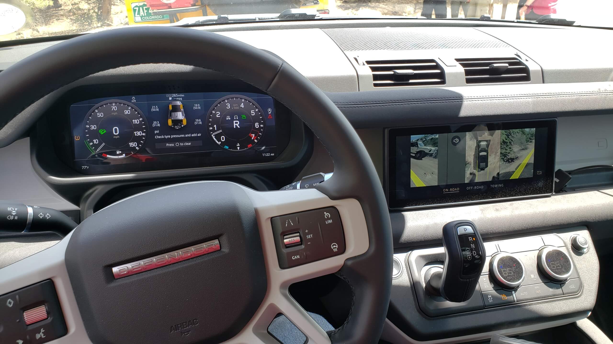 New Defender dash view