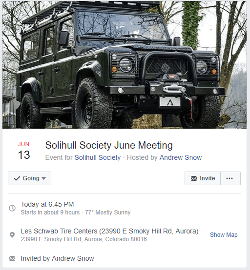 Solihull Society June Meeting